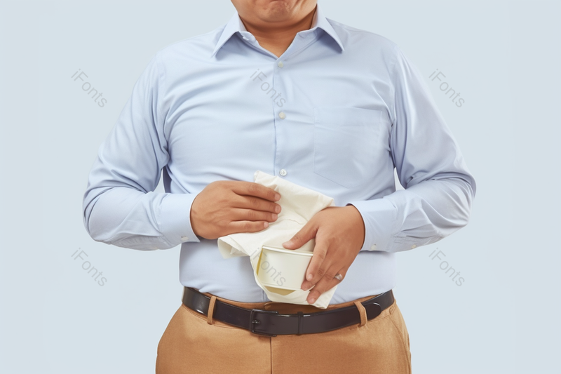 穿着衬衫的中年男人拿着卷纸身体不适背景图,高清,摄影图,摄影图片,图片大全,摄影图免费下载